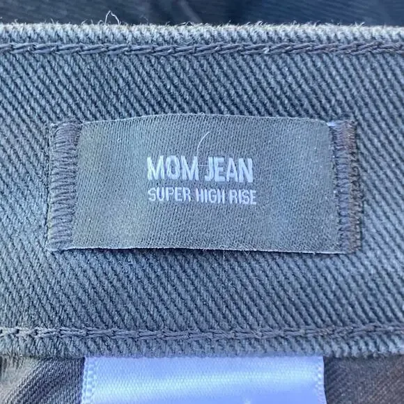 Express Super High Waisted Black Mom Jeans Size 12 - Picture 7 of 12